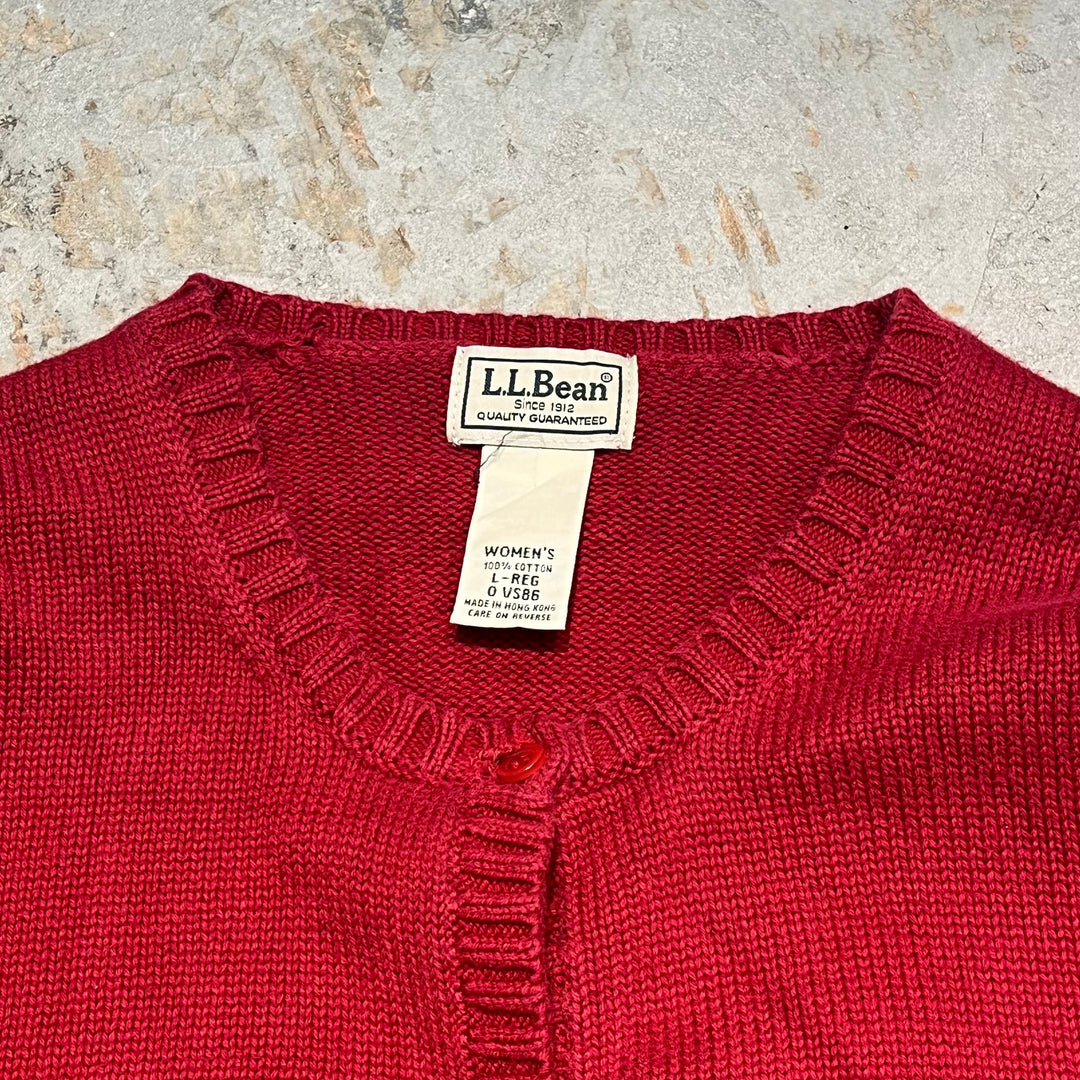 #3386 L.L.Bean/エルエルビーン/CottonknitCardigan/コットンニットカーディガン/サイズWomens L