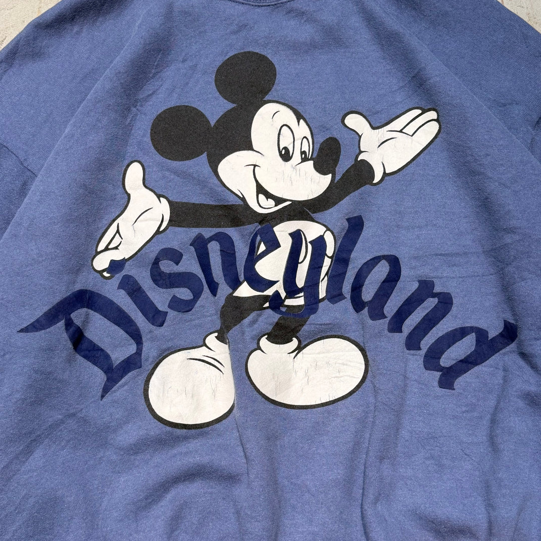 古着USA製 90's Disney/ ディズニー/クルーネックスウェット/ Disney land/ サイズXL相当