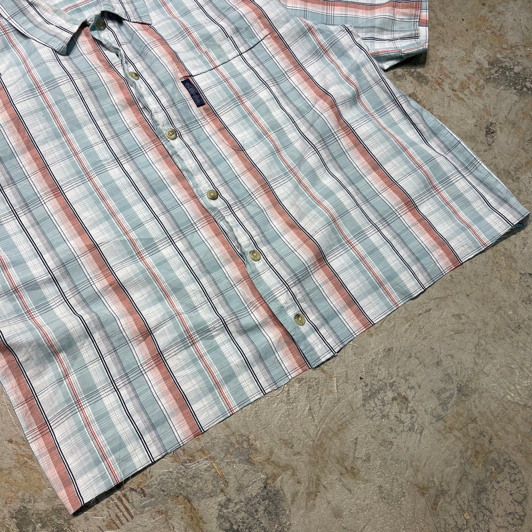 중고 의류 Columbia/ Columbia/ Short Sleeve Shirt/ Checkered Pattern/ Remake/ Size M