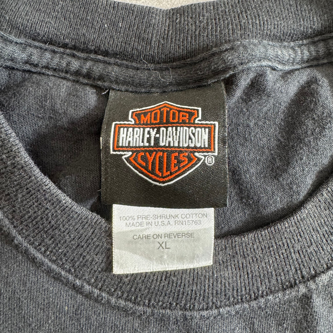 古着 USA製 Harley-Davidson ハーレーダビッドソン ロングスリーブプリントTシャツ サイズXL