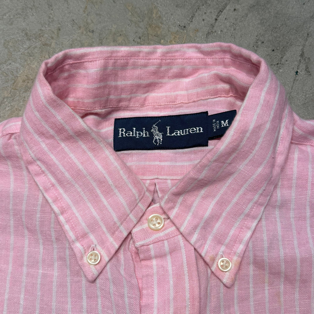 古着 90's POLO by Ralph Lauren/ ラルフ ローレン/ ボタンダウン長袖シャツ/ ストライプ柄/ サイズM