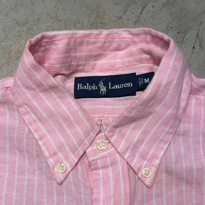 古着 90's POLO by Ralph Lauren/ ラルフ ローレン/ ボタンダウン長袖シャツ/ ストライプ柄/ サイズM
