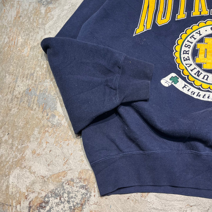 #4061 古着　Unknow/Crew neck sweat/クルーネックスウェット/NOTRE DAME/カレッジロゴ/サイズL