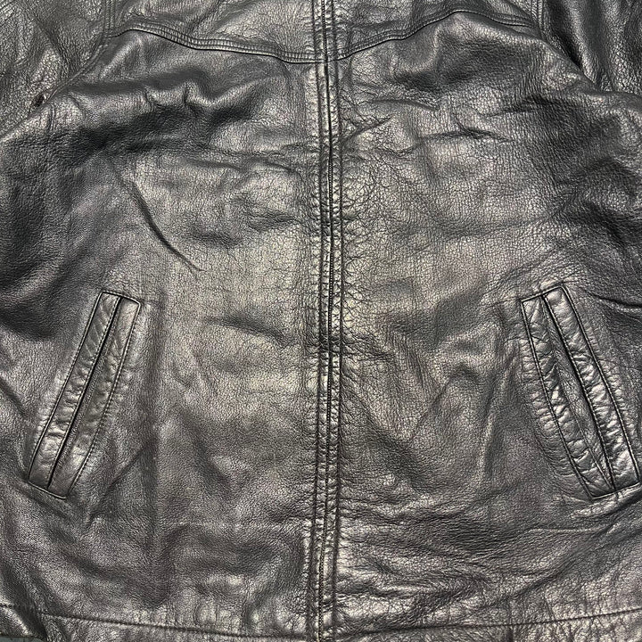 #2037 Unknow 古着/Leather jacket/ジップアップレザージャケット/ハーフ丈/サイズXL