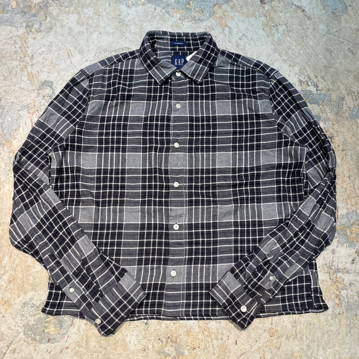 古着 GAP/ ギャップ/ コットンフランネルシャツ/長袖シャツ/ チェック柄/リメイク/ サイズM