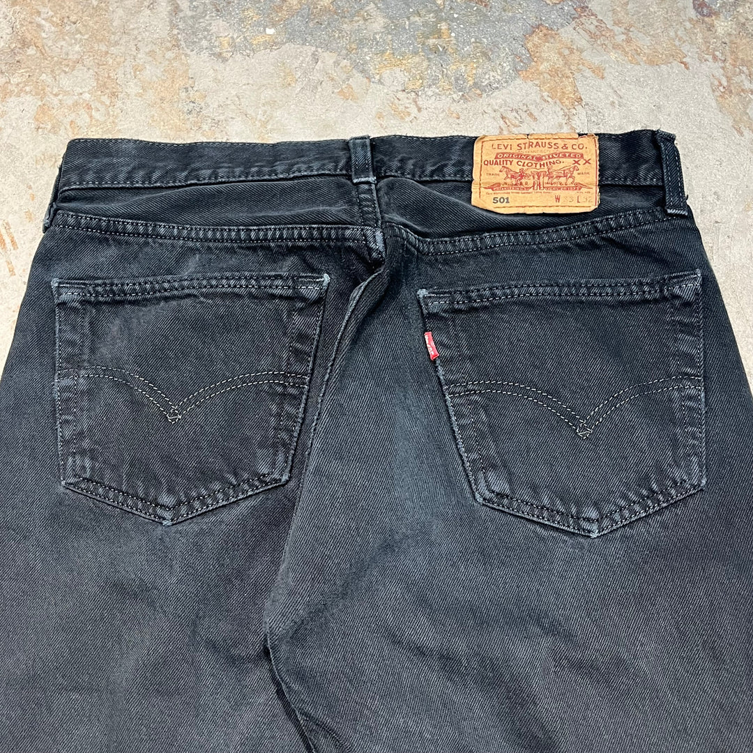 #4431 古着 Levi's/リーバイス/Black Denim Pants/ブラックデニムパンツ/501/MADE IN UK/サイズ33×32