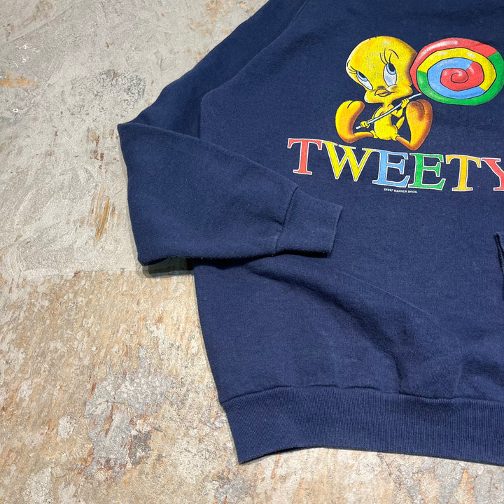 #3936 古着 unknow/Crew neck sweat/クルーネックスウェット/TWEETY/サイズM相当