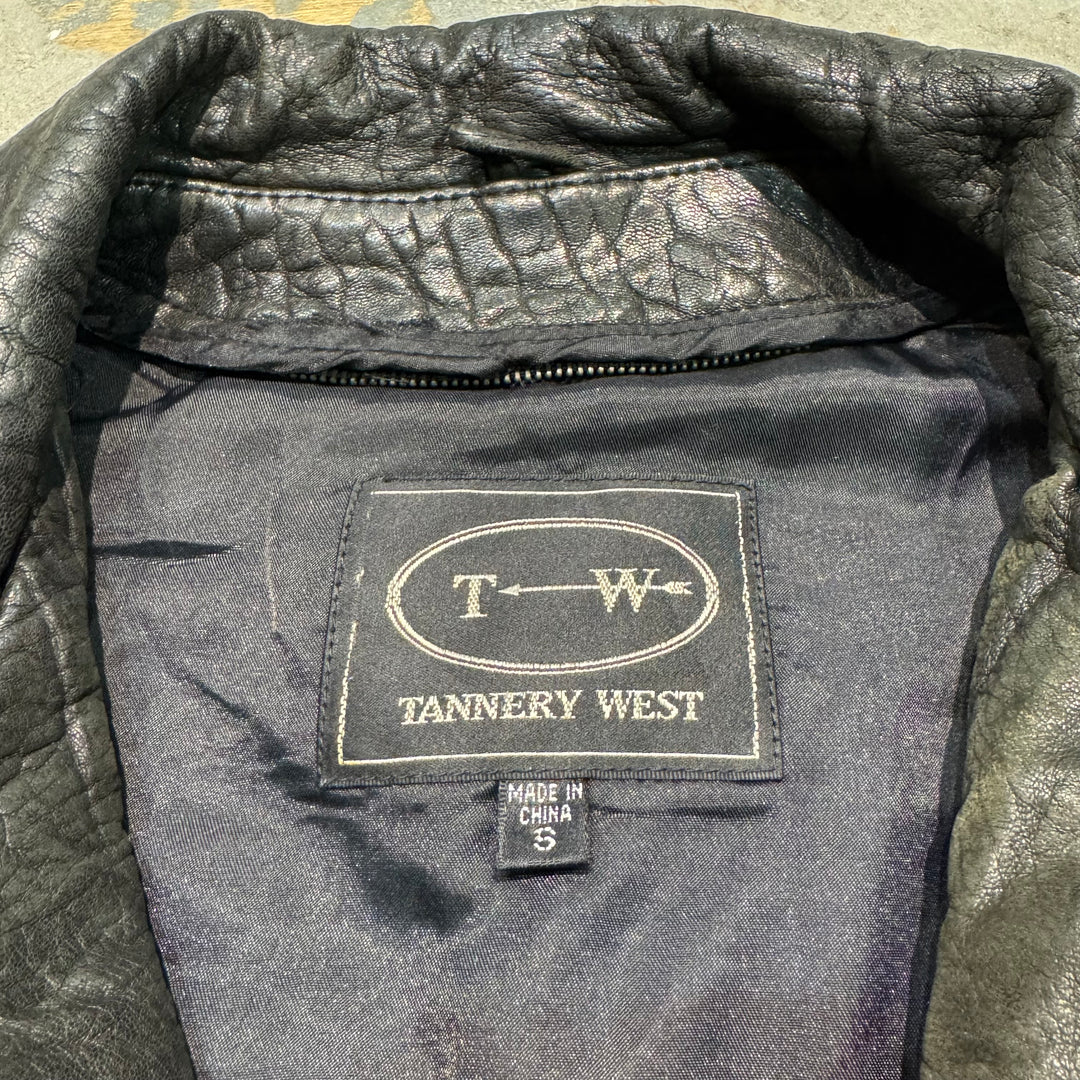 古着 TANNERY WEST/ タナリーウェスト/ 本革ジップアップレザージャケット/ 牛革/  サイズS