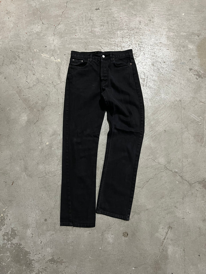 #MA22 98's 古着 Levi's/リーバイス/Black Denim Pants/ブラックデニムパンツ/Overdye/オーバーダイ/501/MADE IN USA/実寸サイズ30×32