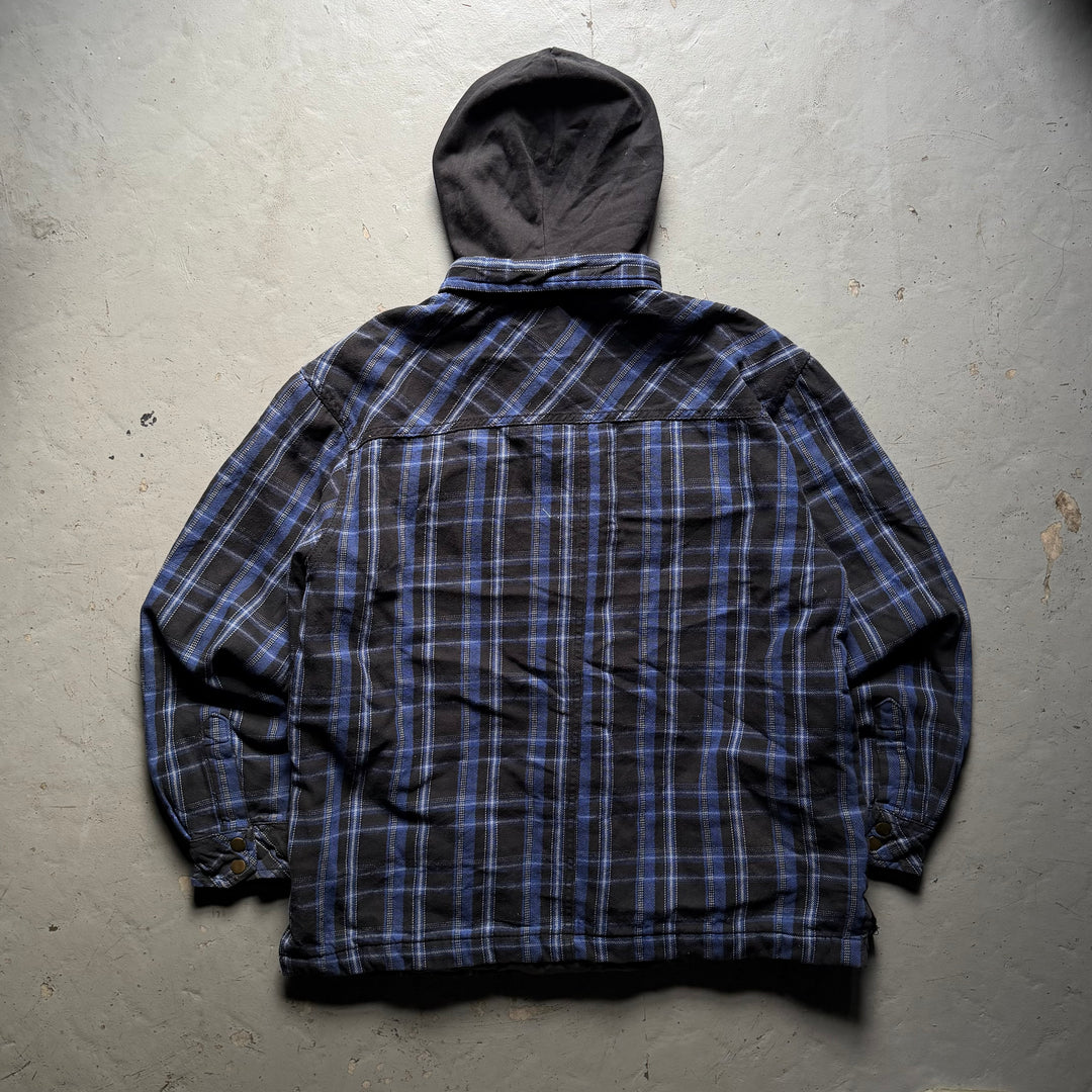 古着 USAVINTAGE/ フード付きフランネルシャツ/ チェック柄/ サイズL