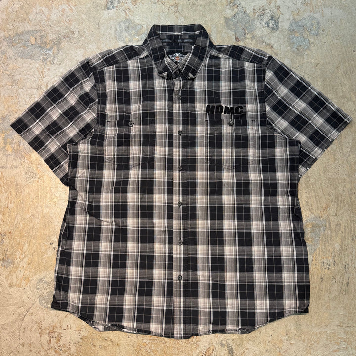 旧衣服Harley-Davldson/哈雷戴维森/扣式短袖衬衫/尺寸2xl