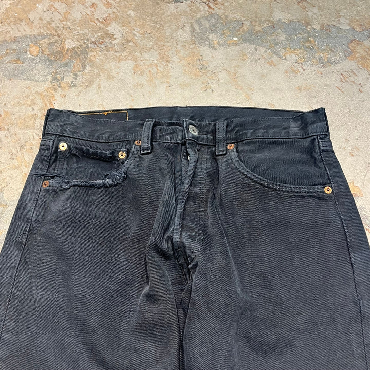 #4435 古着 Levi's/リーバイス/Black Denim Pants/ブラックデニムパンツ/501/MADE IN TURKY/サイズ31×30