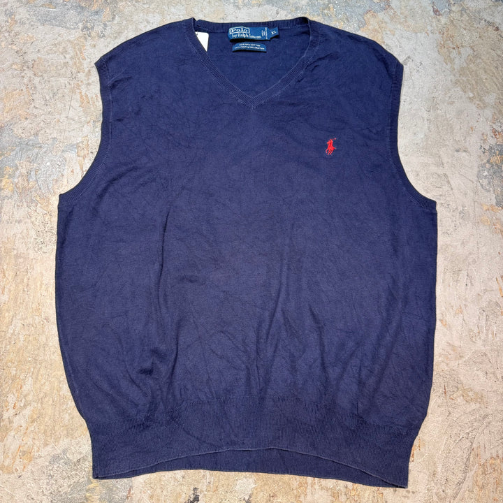 古着 POLO by Ralph Lauren/ ポロバイラルフローレン/ Vネックニットベスト/ サイズXL