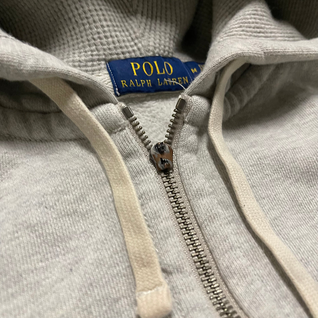 #3830 古着 POLO Ralph Lauren/ポロラルフローレン/Zip Up Hoody / ジップパーカー / フード裏地サーマル/reverse weaveタイプ/サイズM