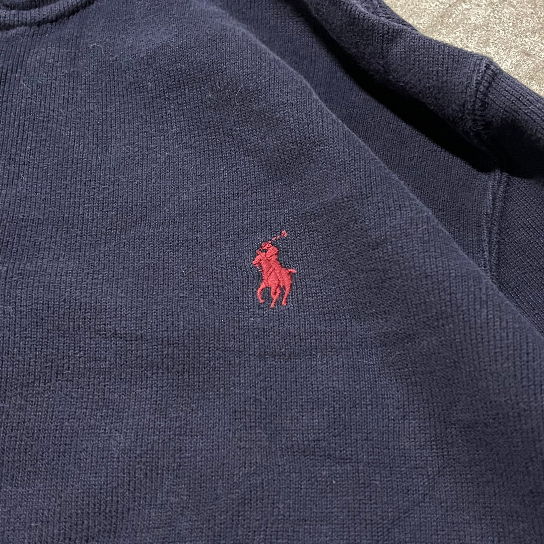 #3878 古着 POLO by Ralph Lauren/ポロバイラルフローレン/Cotton Knit Half Zip Sweaterコットンニットハーフジップセーター/ サイズM