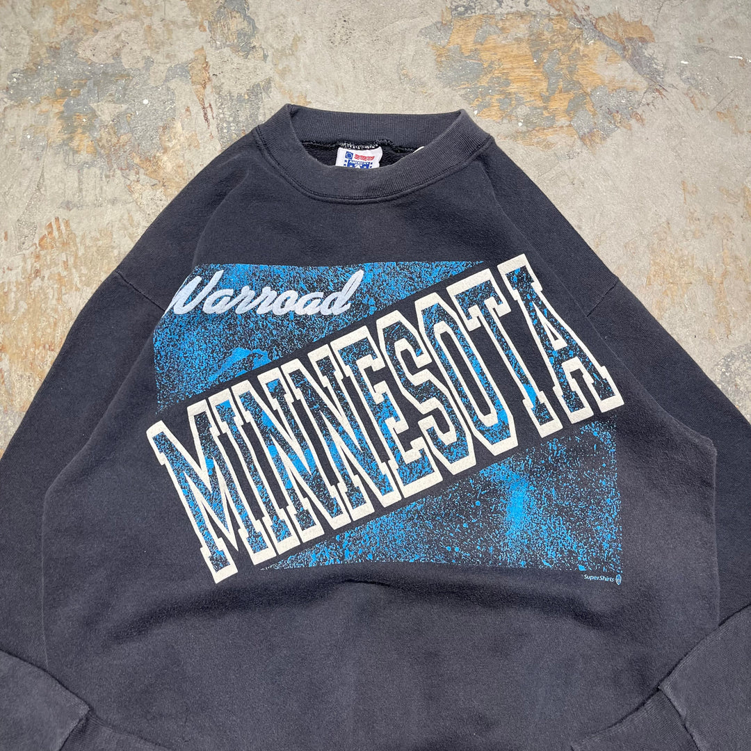 #4103 古着 Unknow/Crew Neck Print Sweat/クルーネックプリントスウェット/MINNESOTA/MADE IN U.S.A/サイズM