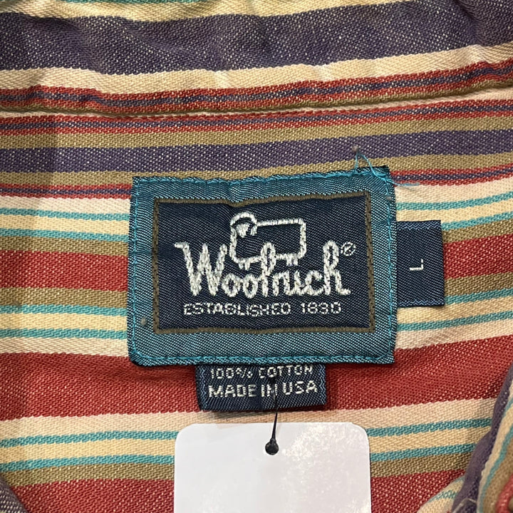 古着 Woolrich/ウールリッチ/ボタンダウン長袖シャツ/ストライプ柄/サイズL