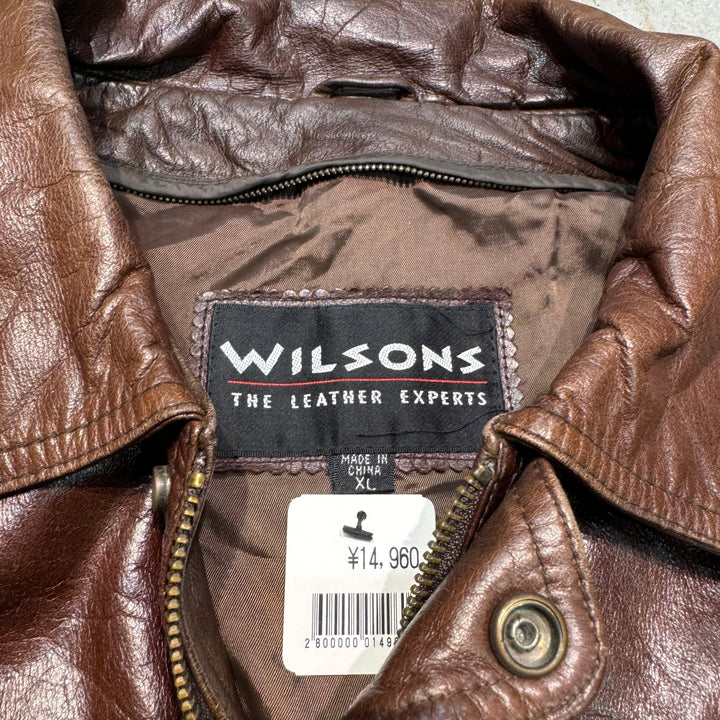 古着 WILSONS THE LEATHER EXPERTS/ウィルソンズレザー/ジップアップレザージャケット/サイズXL