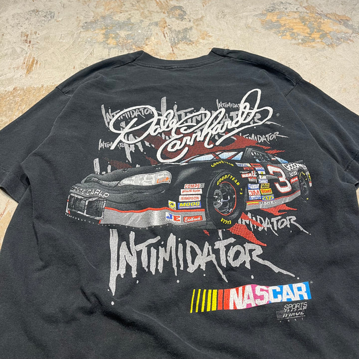 古着 90's NASCER/"DALE earnhardt"/レーシングカー/車/ヴィンテージ シングルステッチ プリントTシャツ/サイズL-XL相当