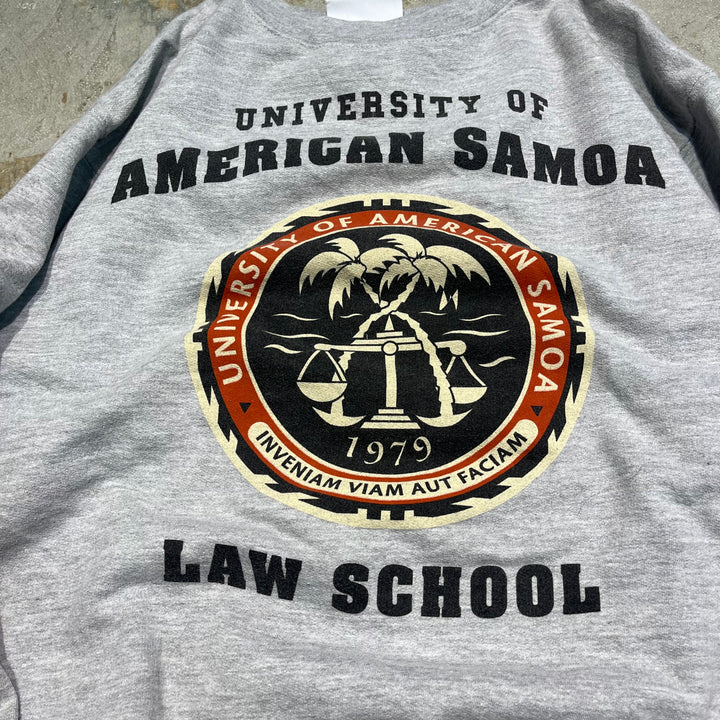 #3811 古着 Unknow/Crew Neck Sweat Shirts/クルーネックスウェット/AMERICAN SAMOA LAW SCHOOL/カレッジロゴ/サイズS