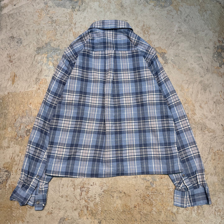 古着 eddie bauer/エディーバウアー/ ボタンダウン長袖短丈リメイクシャツ/ チェック柄/ サイズM