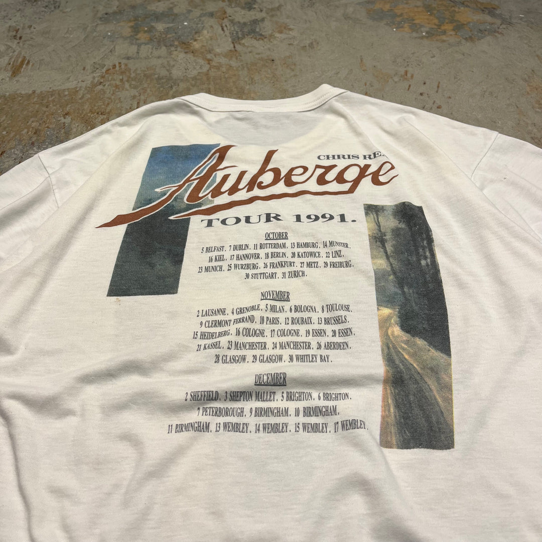 古着 91's Chris rea/auberge/uk tour/車/ヴィンテージ シングルステッチ アーティストTシャツ/サイズxl