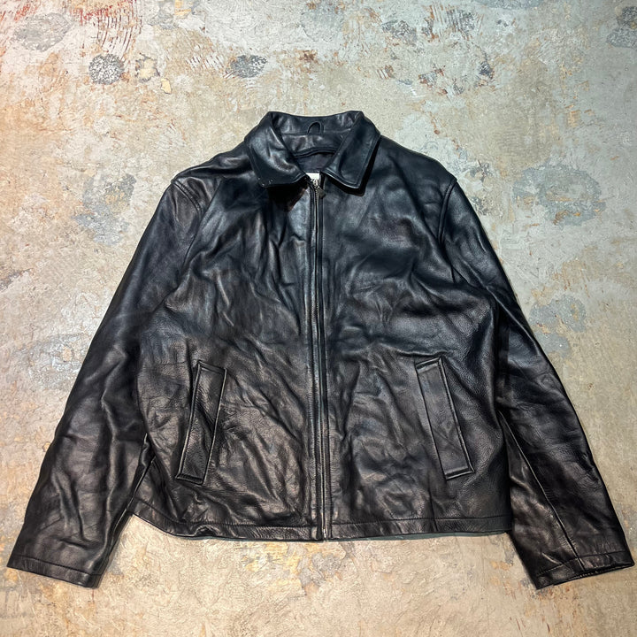 古着 WILSONS LEATHER/ ウィルソンズレザー/ 本革ジップアップレザージャケット/ 牛革/ サイズL