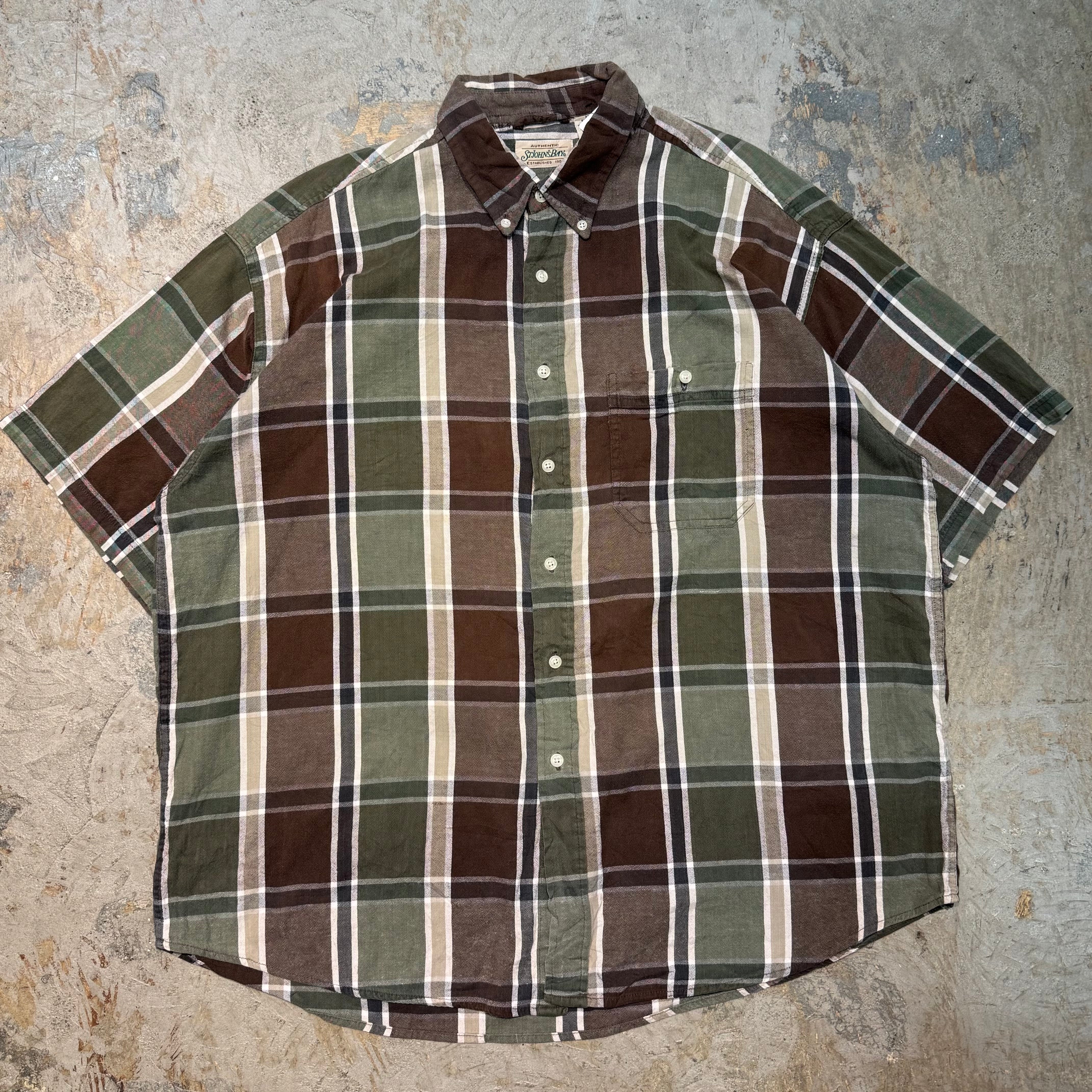 00s ST JOHN'S BAY セントジョンズベイ キルティング シャツ St John's Bay セントジョンズベイ ネルシャツ 裏キルティング L