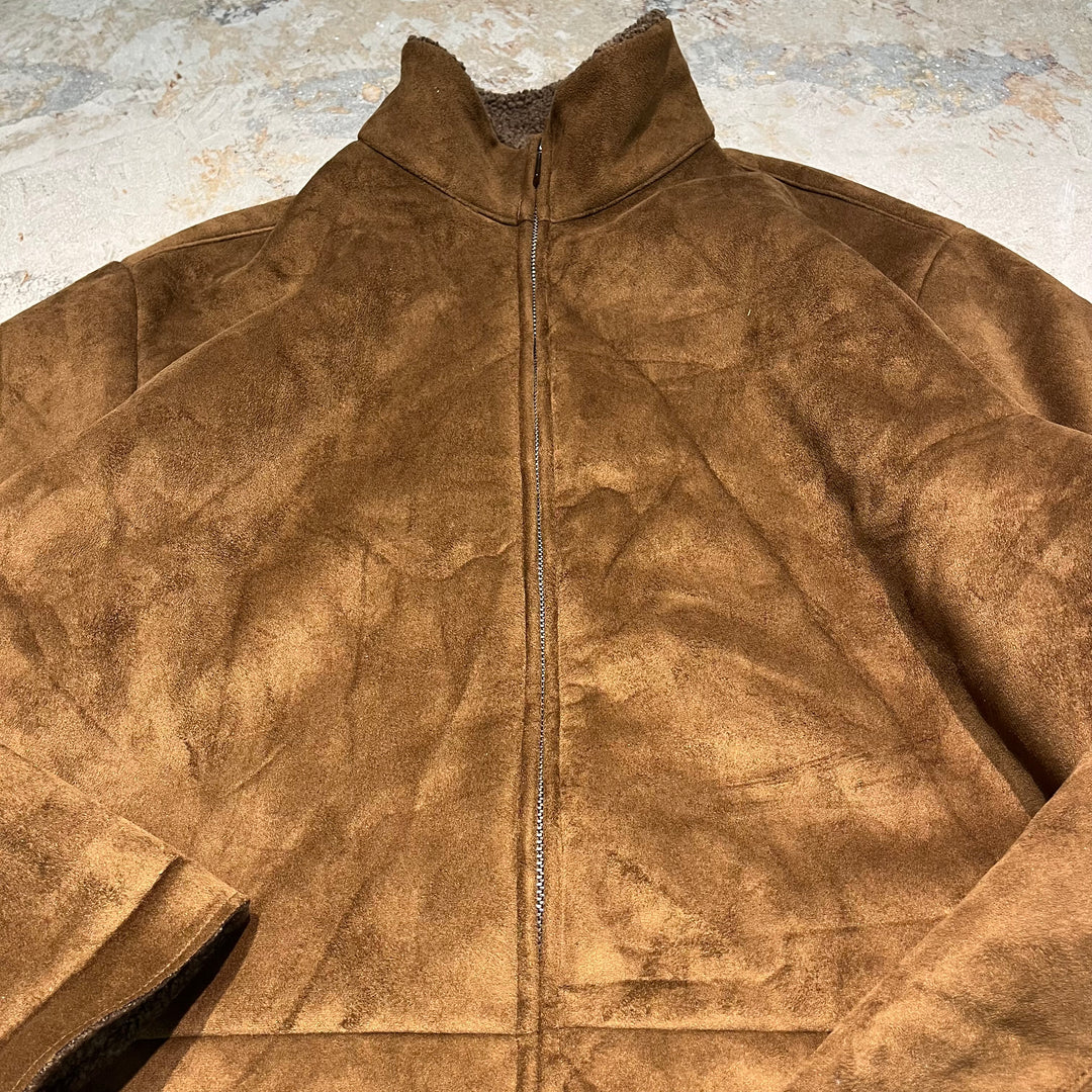 #3166 古着 Unknow/zip up Shearling Jacket/ジップアップシアリングジャケット/サイズXL