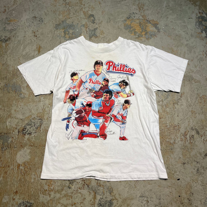 古着 90's フィラデルフィア・フィリーズ/MLB/メジャーリーグ/ヴィンテージ シングルステッチプリントTシャツ/サイズL相当