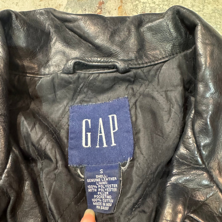 古着 90's~ GAP/ ギャップ/ 本革ボタンレザーカーコート/ 牛革/ サイズS