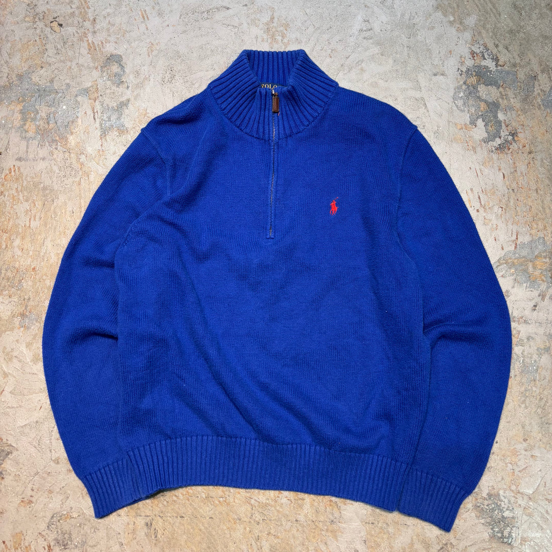 古着 POLO by Ralph Lauren/ ポロラルフローレン/ ハーフジップニットセーター/ サイズL