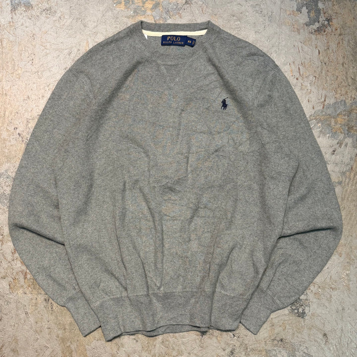 古着 POLO by Ralph Lauren / ポロラルフローレン/ Vガゼット/ クルーネックコットンニットセーター/サイズXS