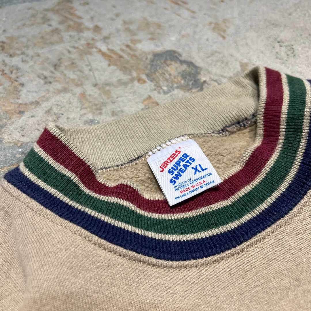 #2021 古着 90's JERZEES/ジャージーズ/Crewneck Sweatshirts/クルーネックスウェット/刺繍ロゴ/MADE IN USA/サイズXL