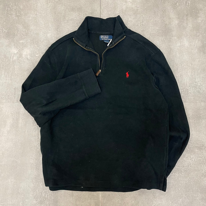 #1673 古着 Polo Ralph Lauren/ポロラルフローレン / Half Zip Cotton Knit Sweater/ハーフジップ コットンニット セーター / サイズL