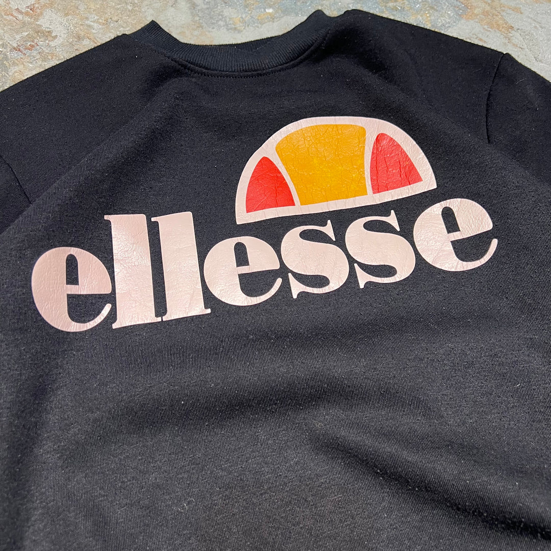 #4058 古着 ellesse/エレッセ/Crew Neck Print Sweat Shirts/クルーネックプリントスウェット/サイズ2XL