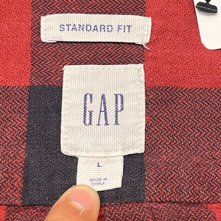 古着 GAP/ ギャップ/ コットンフランネルシャツ/長袖シャツ/ チェック柄/リメイク/ サイズL