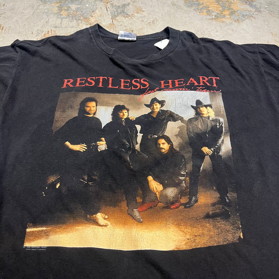 古着 USA製 90's RESTLESS HEART/レストレス・ハート/ヴィンテージ シングルステッチプリントTシャツ/サイズL相当