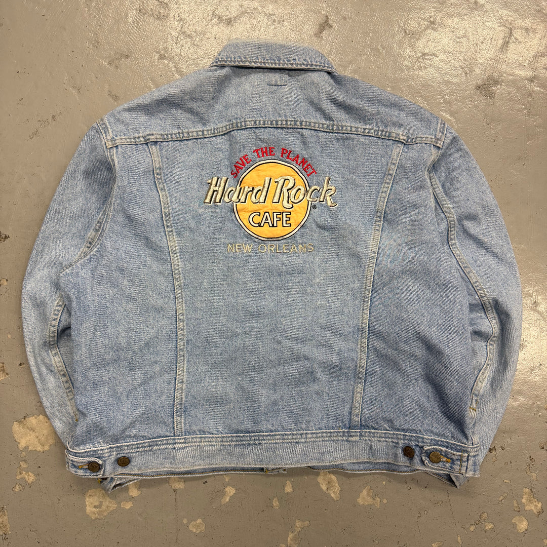 古着  Lee/リー/デニムジャケット/Gジャン/ Hard Rock CAFE/ ハードロックカフェ/ サイズL相当