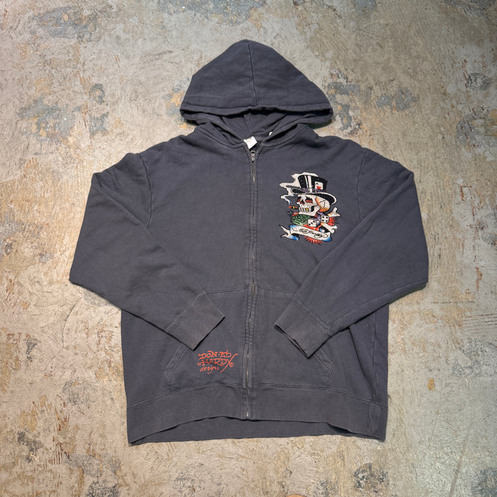 古着 Ed Hardy/エドハーディー/ ジップアップパーカー/サイズXL