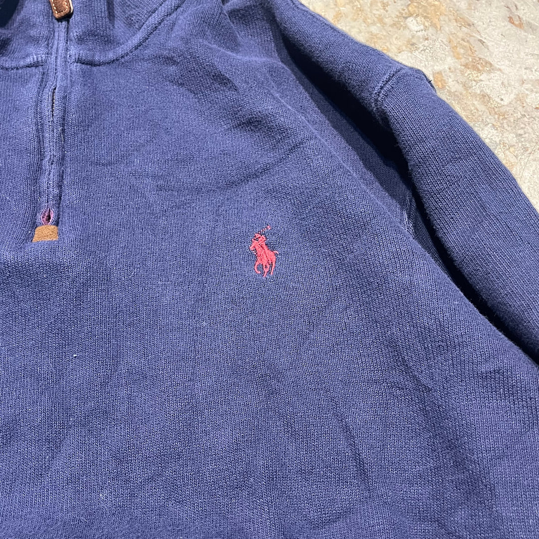 #3891 古着 POLO by Ralph Lauren/ポロバイラルフローレン/Cotton Knit Half Zip Sweaterコットンニットハーフジップ/サイズL