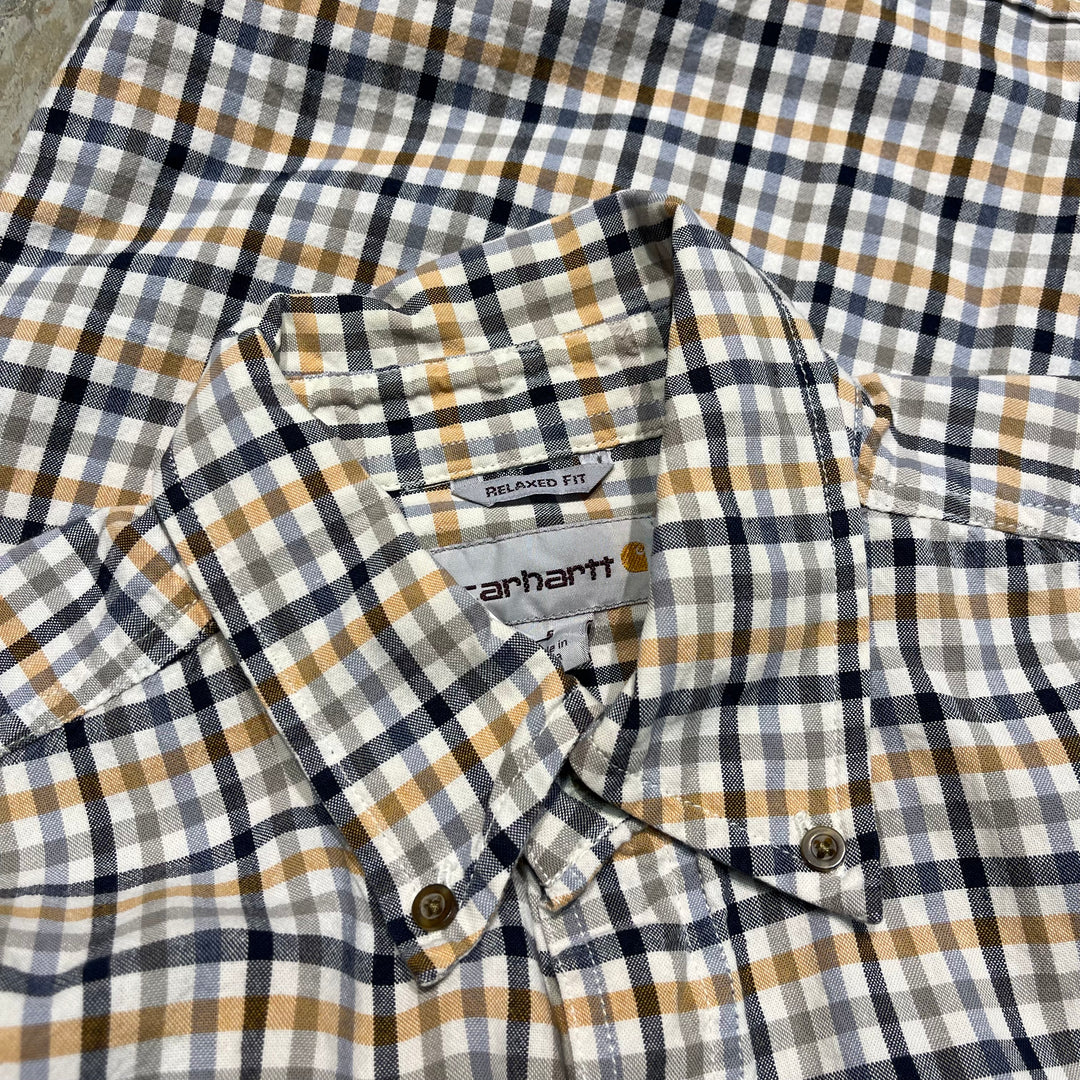 #4543 古着 Carhartt/カーハート/s/s  Button down Shirts/半袖ボタンダウンシャツ/チェック柄/サイズS