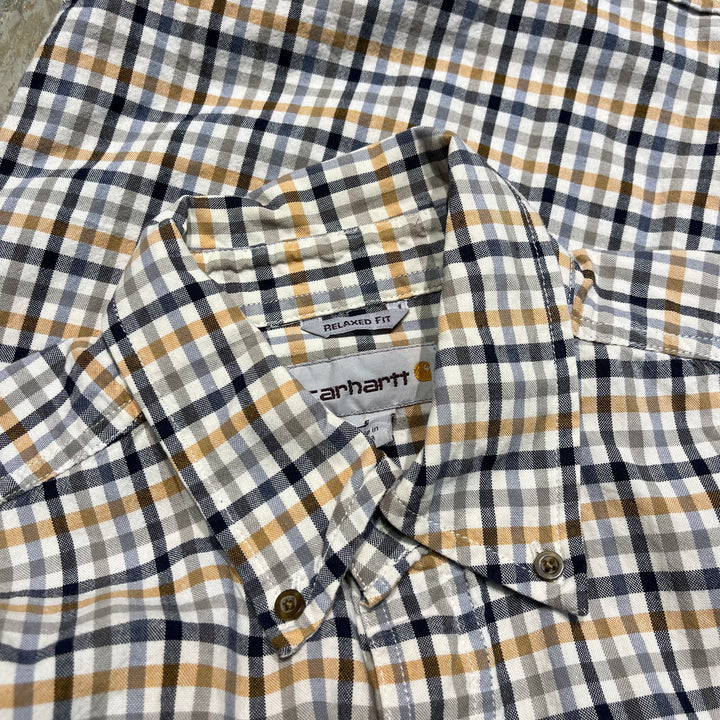 #4543 古着 Carhartt/カーハート/s/s  Button down Shirts/半袖ボタンダウンシャツ/チェック柄/サイズS