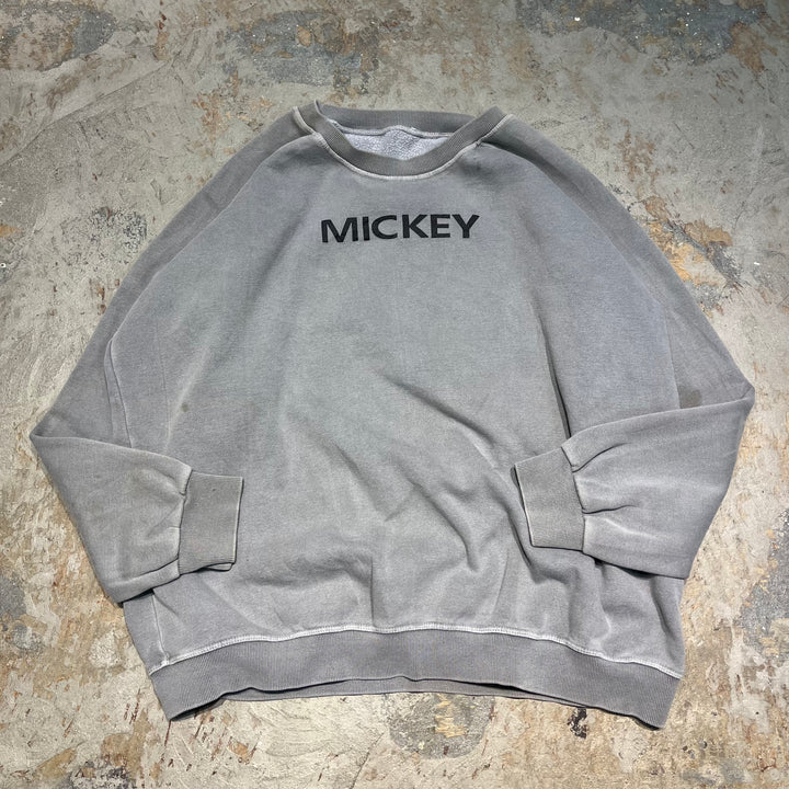 #4083 古着 Unknow/Crew neck Character Print Sweat/クルーネックキャラクタープリントスウェット/mickey/ミッキー/ラグランスリーブ/サイズL相当