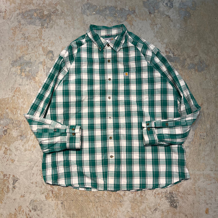 #4426 古着 Carhartt/カーハート/Long Sleeve Button Down Shirt/長袖ボタンダウンシャツ/チェック柄/サイズXXL