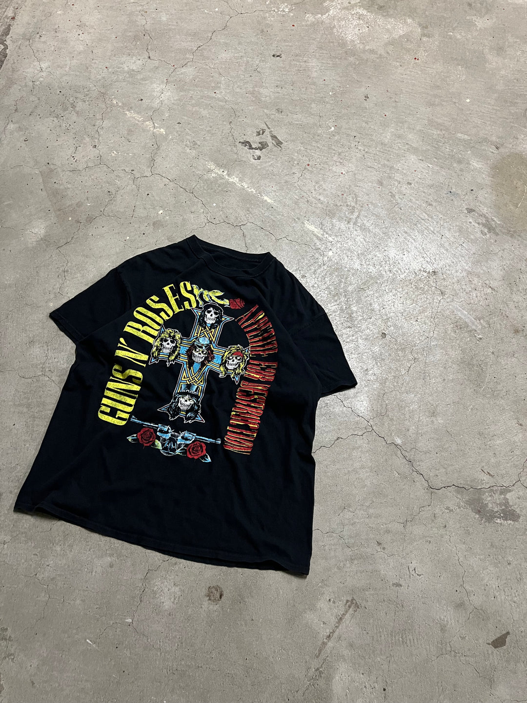 #MA52 古着 GUNS N' ROSES/ガンズアンドローゼズ/バンドTシャツ/プリント Tシャツ/サイズXL