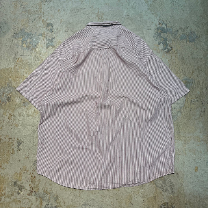 古着 EDDIE BAUER/ エディバウアー/ ストライプ柄/ ボタンダウン半袖シャツ/サイズXL