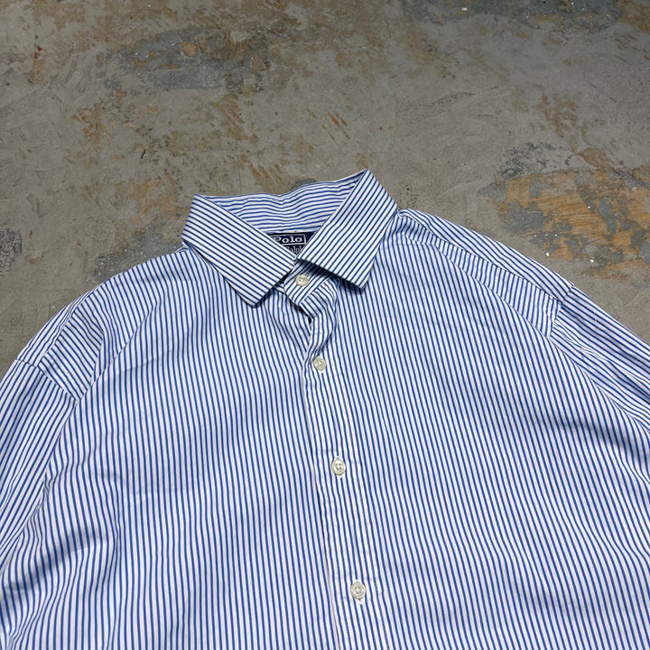 #4324 Ralph Lauren/ラルフローレン L/S Wide Spread Double Cufflinks Shirts/ワイドスプレッド ダブルカフスシャツ/REGENT CUSTOM FIT/ストライプ柄/サイズ17 1/2-35