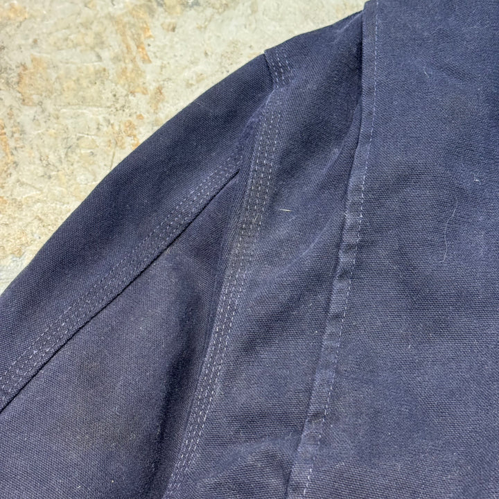 미국에서 만든 중고 의류 Carhartt/ 전통적인 코트/ 오리 직물/ 기업 로고/ 퀼트 안감/ 크기 XL