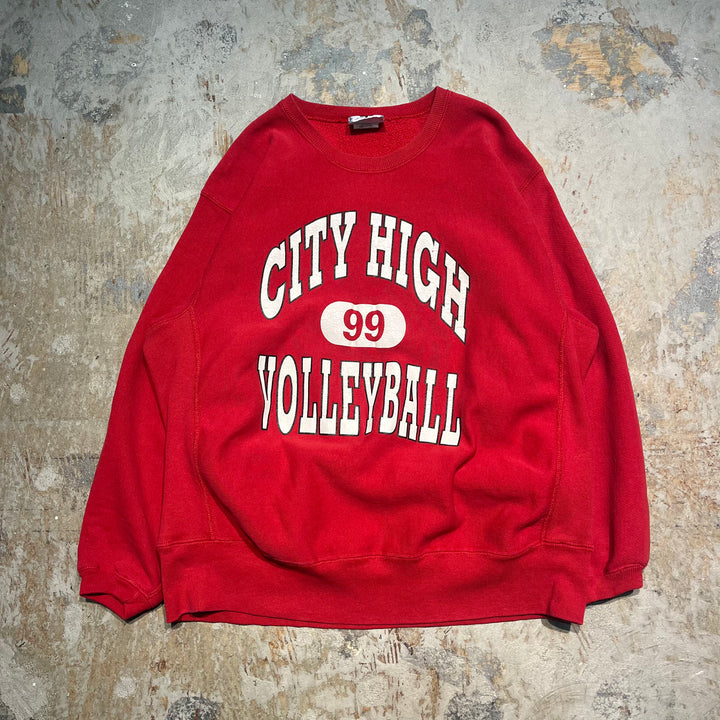 #1911 古着 90's Lee/リー Crewneck sweat/クルーネックスウェット/カレッジロゴ/reverse weave/リバースウィーブ/MADE IN U.S.A/CITY HIGH/サイズXL